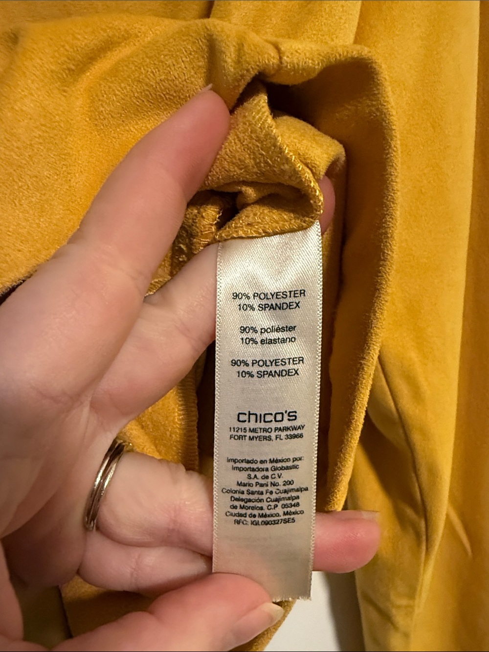 Chico’s Mustard Yellow Faux Suede Jacket - Picture 6 of 7